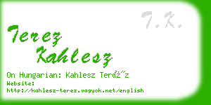 terez kahlesz business card